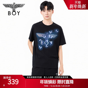 蝴蝶印花圆领休闲潮牌短袖 情侣款 T恤N01275 夏季 BOYLONDON25新款