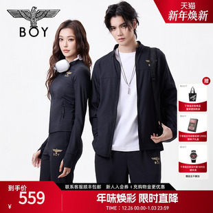 BOYLONDON春季 运动健身简约休闲潮牌立领外套夹克N12902 男女同款