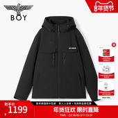 BOYLONDON男士 外套春秋三合一摇粒绒机能风连帽夹克女上衣N23082