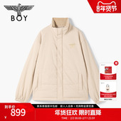 BOYLONDON秋冬时尚 潮牌防寒保暖卡其短款 情侣棉服拉链外套N29005