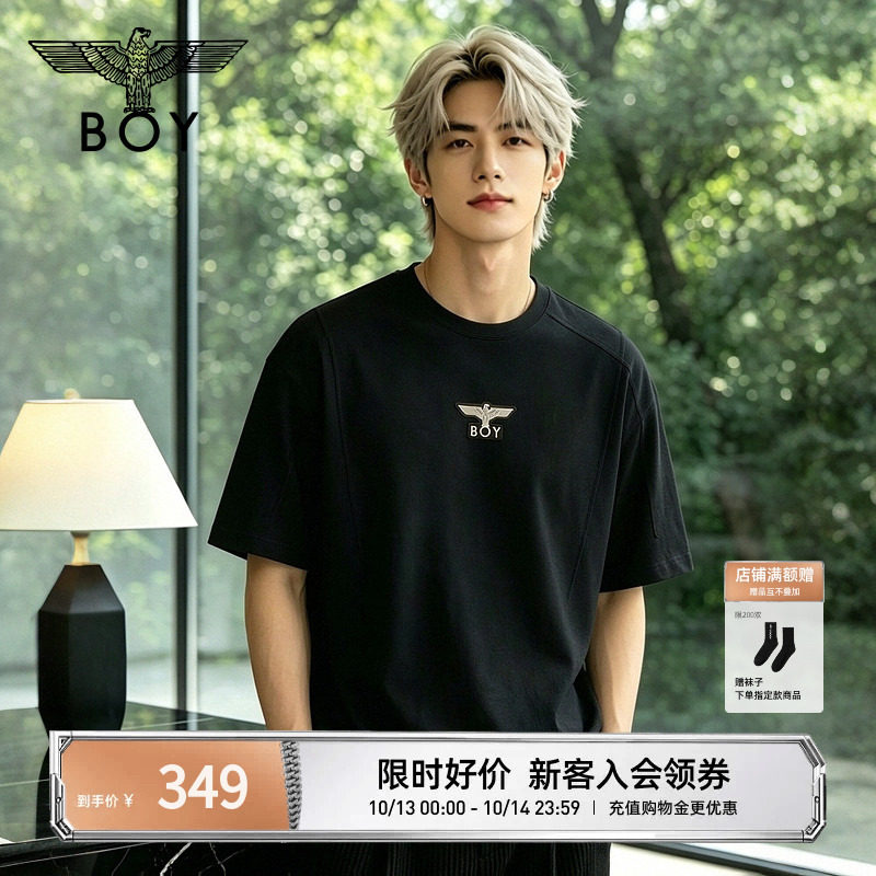 BOYLONDON美式潮牌时尚简约休闲男女短袖26年夏季百搭T恤N01936