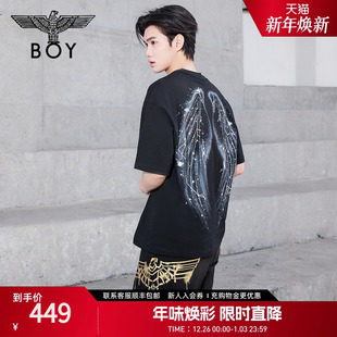 针织短袖 春夏情侣款 BOYLONDON25新款 T恤N01145 人间精灵