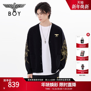 男春情侣款 针织衫 BOYLONDON开衫 潮牌毛衣外套N64903 天使之翼