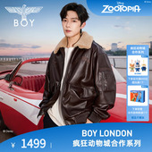 BOYLONDON毛领仿皮夹克冬季 迪士尼疯狂动物城合作 外套N25011