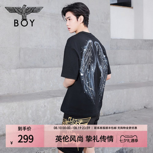 【人间精灵】BOYLONDON天使翅膀针织短袖夏季男女同款T恤N01145