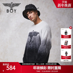 潮牌休闲套头渐变针织毛衣N60034 BOYLONDON25春新款 冬日暖阳