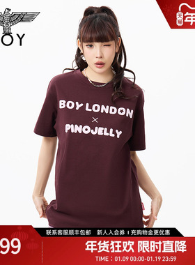 BOYLONDON潮牌休闲宽松简约字母百搭短袖春夏男女同款T恤N01261