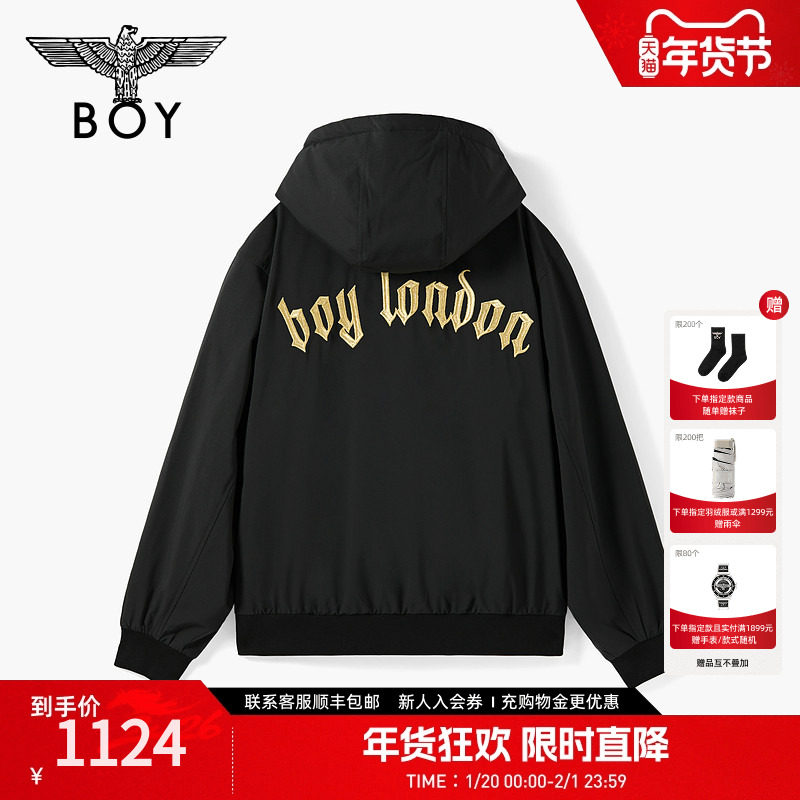 BOYLONDON短款棉服连帽男女情侣款冬季哥特风金线绣花外套N29011,男装,棉衣,淘宝优惠券,粉丝福利购,淘宝优惠卷