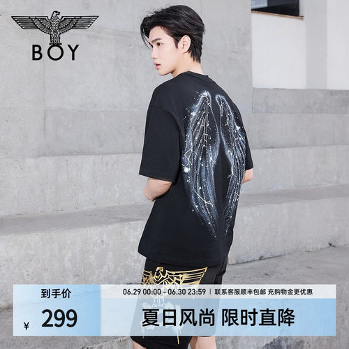 【人间精灵】BOYLONDON天使翅膀针织短袖夏季男女同款T恤N01145