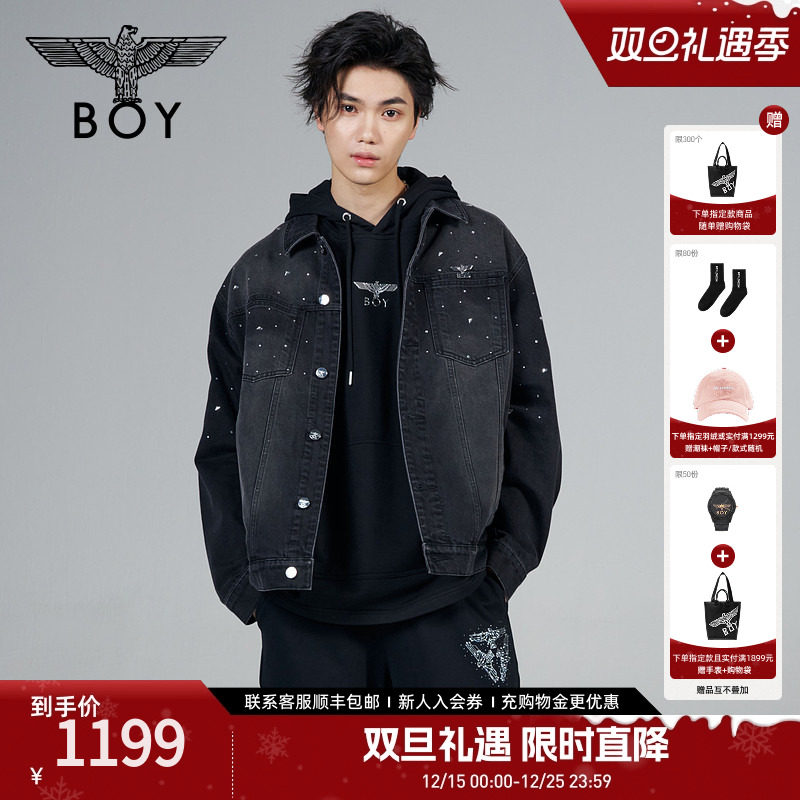 【星夜长明】BOYLONDON25春季情侣款夹克翻领水洗牛仔外套
