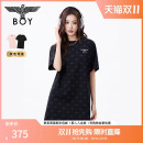 BOYLONDON春夏女款 T恤裙满印潮牌直筒连衣裙W17906