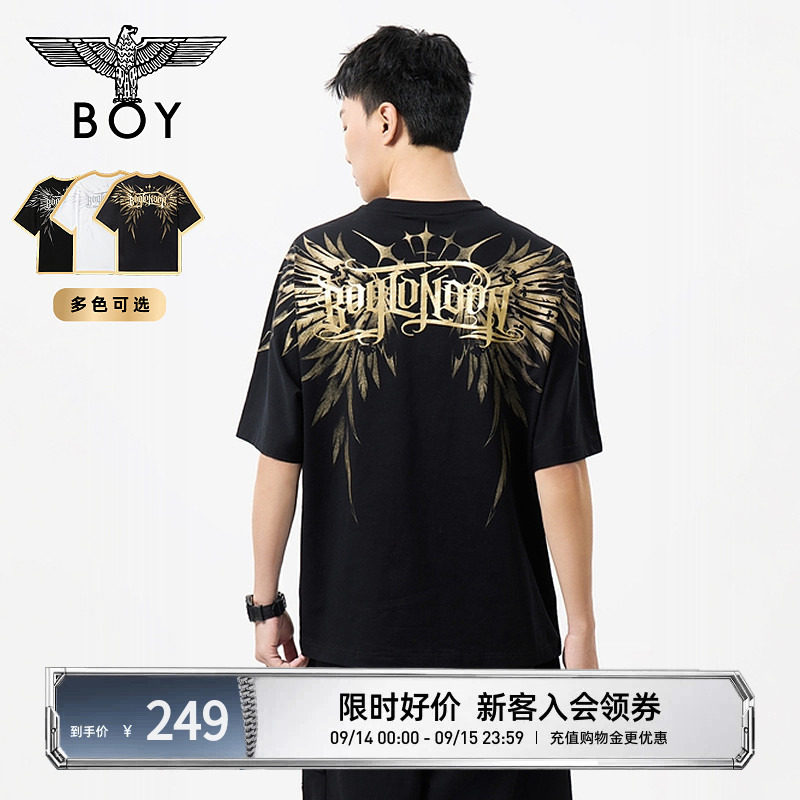 【金翼图腾】BOYLONDON潮牌流光翅膀印花短袖夏季男女款T恤N01133图片