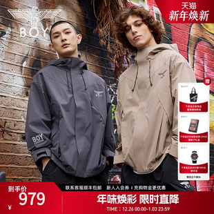 BOYLONDON2025春季 潮牌休闲连帽户外运动夹克外套N23006 男女同款