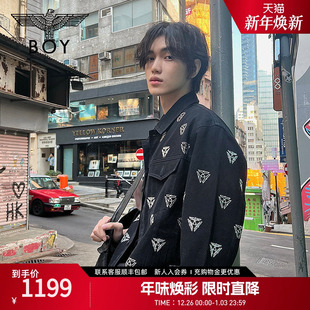 BOYLONDON春情侣朋克外套烫钻三鹰标牛仔外套N50003 溯造真我