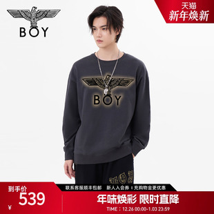 潮酷朋克宽松休闲圆领套头卫衣N03037 时尚 BOYLONDON春季 男女同款