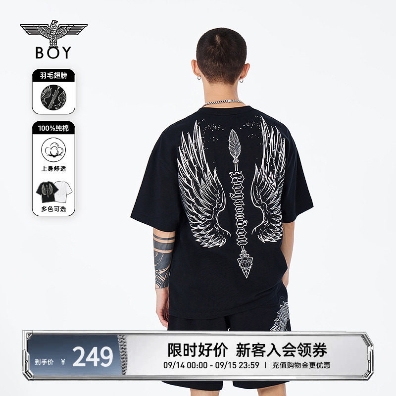 boylondon24羽毛翅膀短袖图片