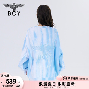 流云蓝蝶 BOYLONDON秋冬情侣款 长袖 仿扎染印花套头卫衣N03014