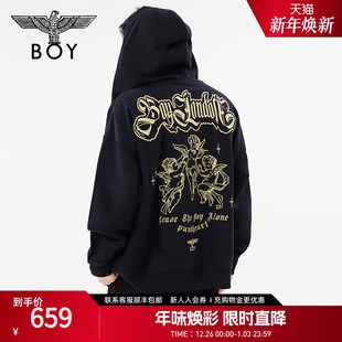 卫衣N06800 外套天使印花宽松连帽开衫 BOYLONDON春季 潮牌男女同款