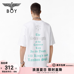 白色简约休闲百搭上衣N01003 夏季 T恤男女同款 BOYLONDON潮牌短袖