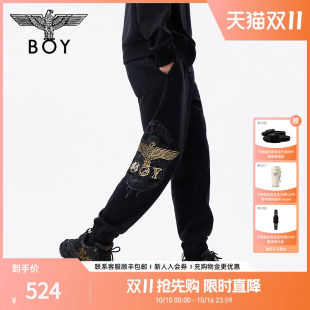 老鹰logo印花针织长裤 BOYLONDON25新款 休闲裤 情侣款 N15007 秋季