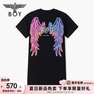 霓虹光翼 BOYLONDON夏女士连衣裙休闲炫彩翅膀甜酷T恤裙W17003