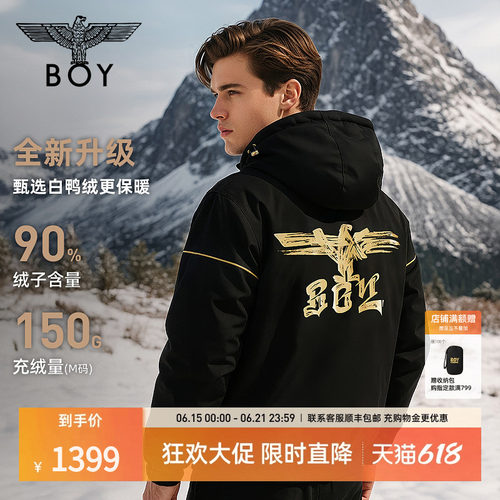 黄金法则BOYLONDON羽绒服黑色
