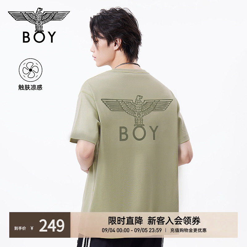 BOYLONDON经典翅膀街头风潮牌凉感短袖夏季男女同款T恤N01923图片
