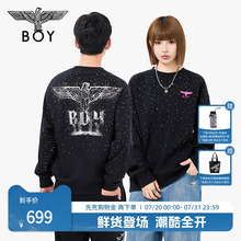 【满天星】BOYLONDON25秋新款印花烫钻圆领情侣款长袖卫衣N03902