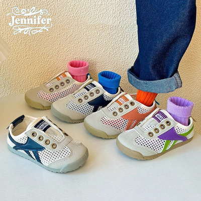 Jennifer儿童网面透气运动鞋男童2025新款夏季女童宝宝帆布鞋小童