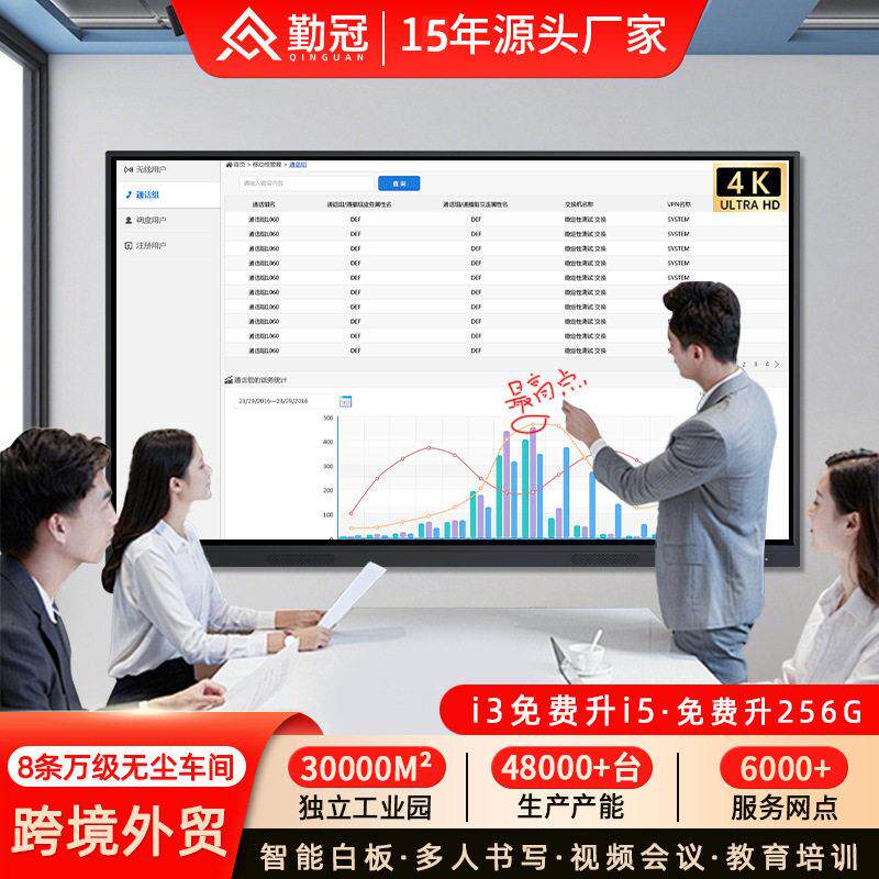 智能会议平板触摸一体机电脑交互式白板视频会议触屏电视大屏