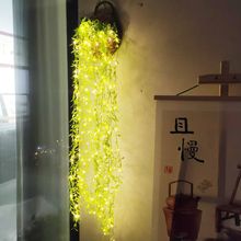 阳台氛围感布置杨柳叶灯led灯串窗帘灯电池盒房间插电户外太阳能