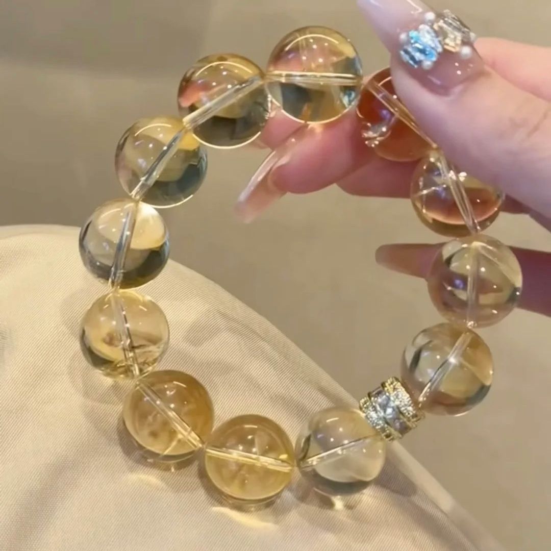 旺运聚财手链黄水晶大咪手串保色配件不褪色招财旺事业送礼物气质