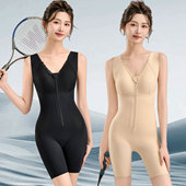 拉链排扣收腹塑身衣强压后脱式 带胸垫连体束腰产后美体塑形收肚子