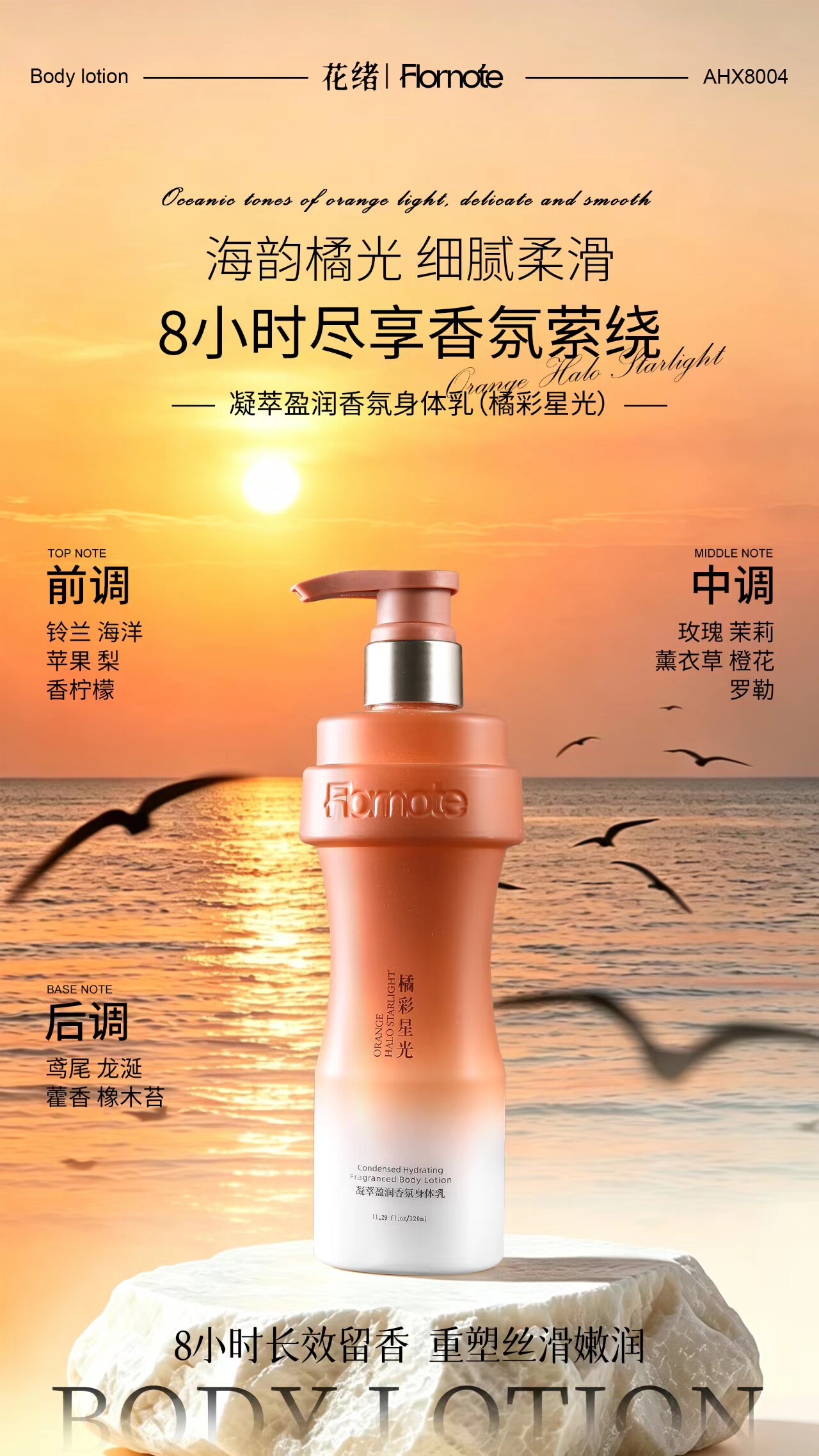 馥润沁肤香氛身体乳持久锁水沁养全身李先生的花园香香氛身体油霜