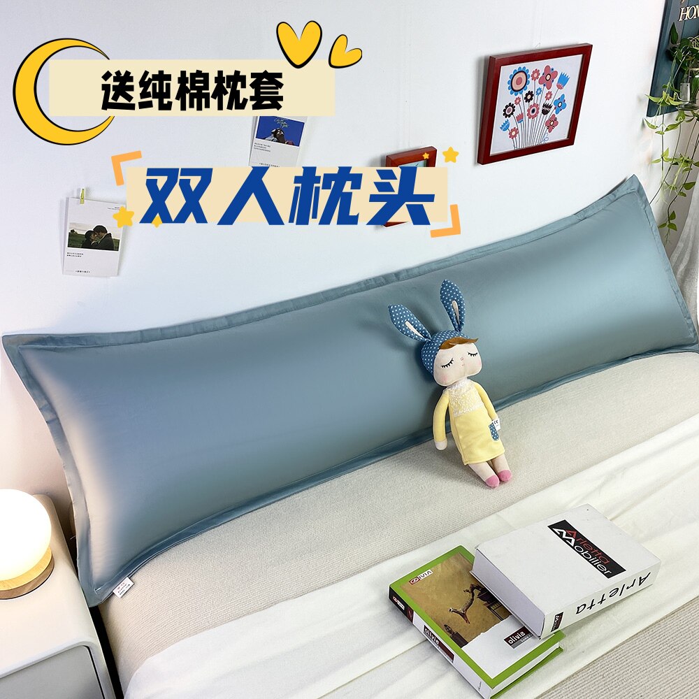 送纯棉枕套双人长枕头一体长枕芯助睡眠护颈椎2亲子1.2米1.5m1.8