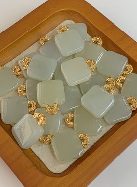 和田玉小方糖吊坠小众女生礼物款