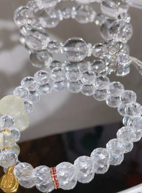 白水晶单圈手串小众女生百搭礼物
