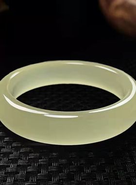 阿富汗玉青白玉猫眼手镯女款礼物