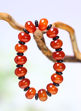 红玛瑙算盘珠手串吉祥平安情侣