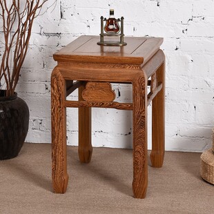 红木鸡翅木小茶几简约 迷你阳台中式实木茶台小方桌 沙发边几角i.