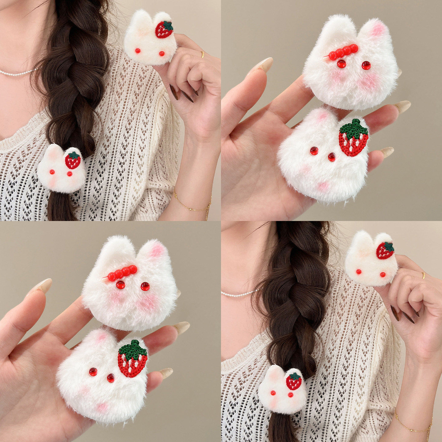 秋冬毛绒小兔发绳女2026新款发饰可爱丸子头发圈皮筋扎头发头绳,饰品/流行首饰/时尚饰品新,发饰,淘宝优惠券,粉丝福利购,淘宝优惠卷