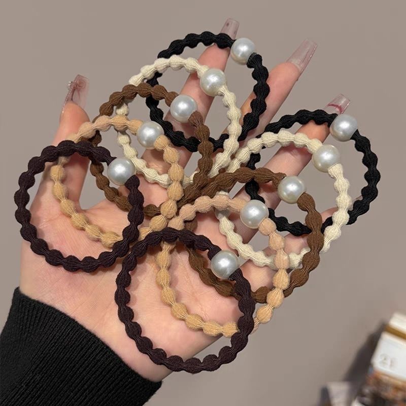 简约气质珍珠发绳女扎头绳高弹力