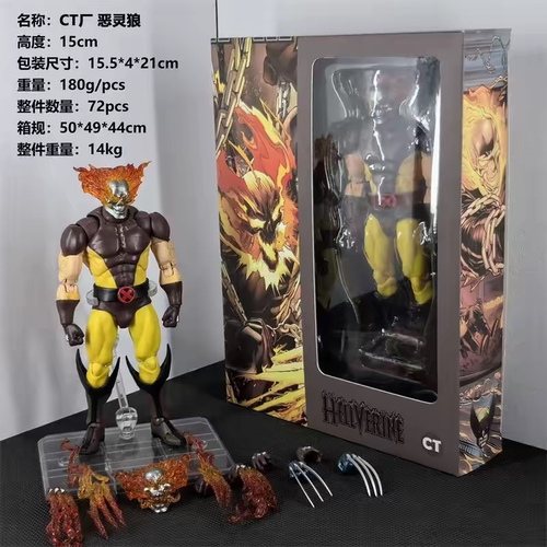 漫画版地狱恶灵金刚狼CT厂国产KO罗根棕色战衣漫威可动手办模型