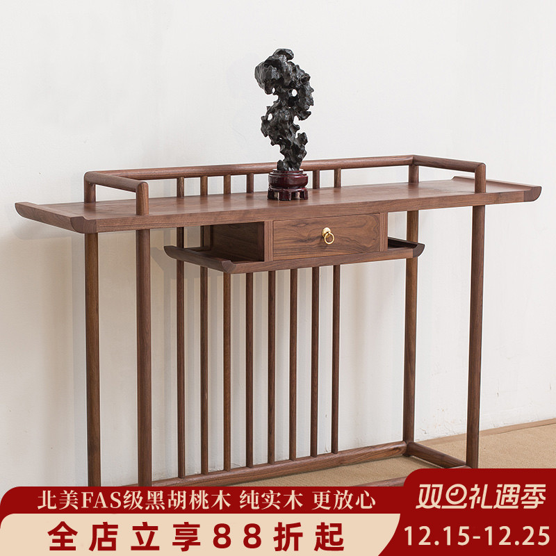 新中式实木玄关柜门厅简约条案