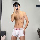 男士 衩白色 男学生短裤 平角内裤 纯棉舒适提臀潮流运动透气四角内裤