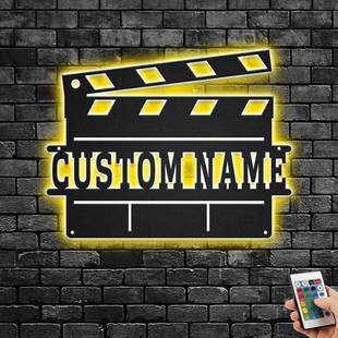 跨境爆款 拍摄场记板装饰夜灯创意发光壁灯游戏周边霓虹灯led灯