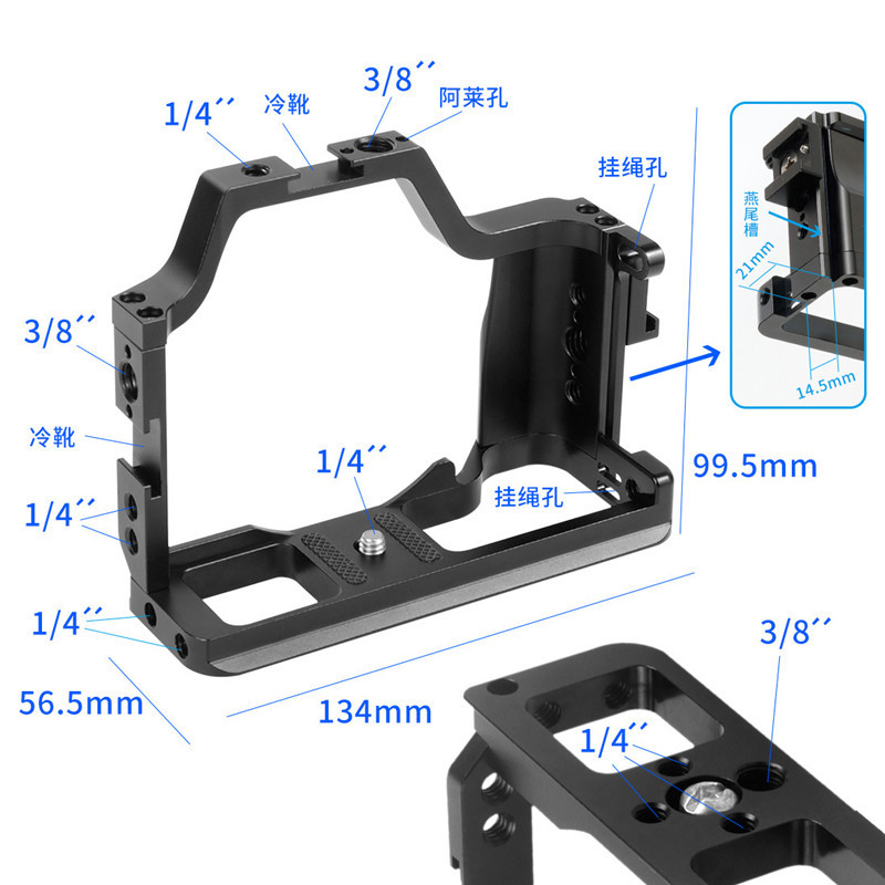 新品BGNing适用佳能M50/M5相机兔笼铝合金扩展保护框三脚架冷靴补