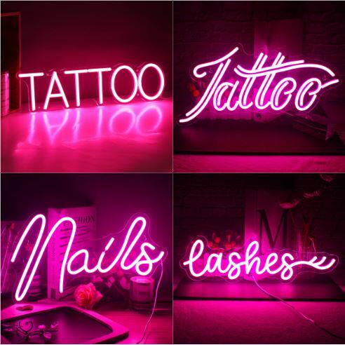 外贸跨境亚马逊LED霓虹灯Tattoo 店面布置装饰 Mails商场店面标志
