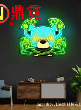 跨境工厂亚马逊LED霓虹灯diy亚克力透明发光UV氛围灯造型装网红图