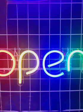 led霓虹灯发光字网红广告招牌门头柔性霓虹灯带字母管条室内装饰